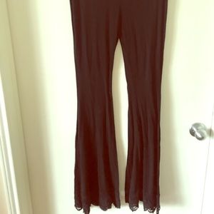 Black legging bell bottoms with Lacey pattern
